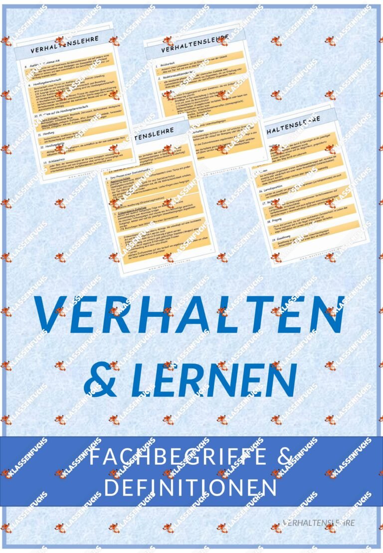 Biologie: Verhaltenslehre – Fachbegriffe